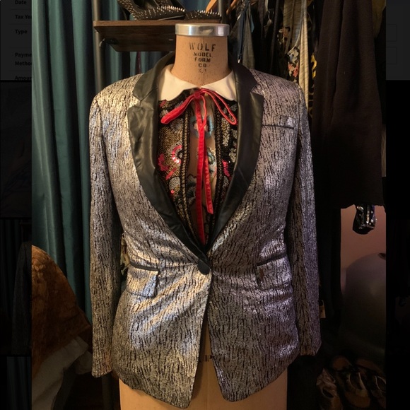 Retro Silver & Black Jacket WEEKEND DISCOUNT - Picture 3 of 3